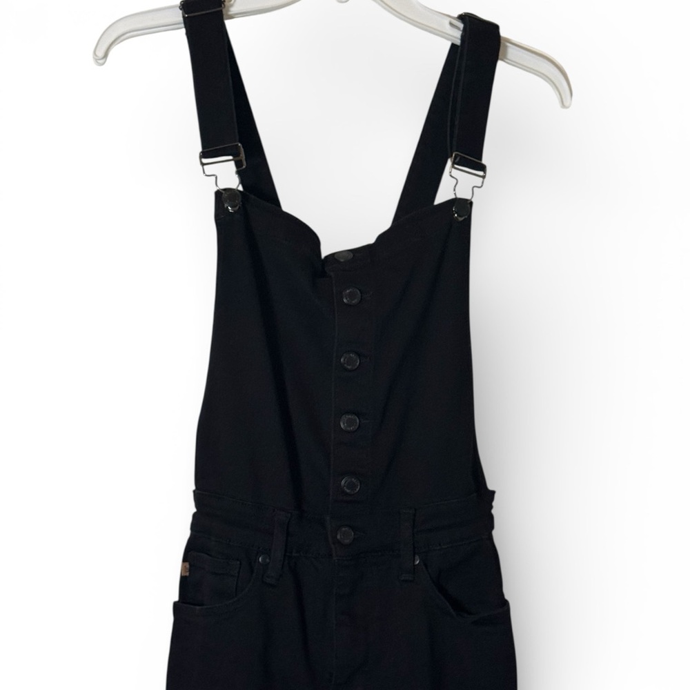Judy Blue Tummy Control Retro Flare Black Overalls Denim Jumpsuit Size Large - Picture 16 of 16